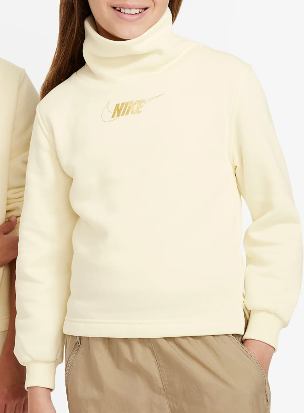Girls Sweatshirt Top Nike Sportswear Club Fleece Big Kids Size Large Long Sleeve